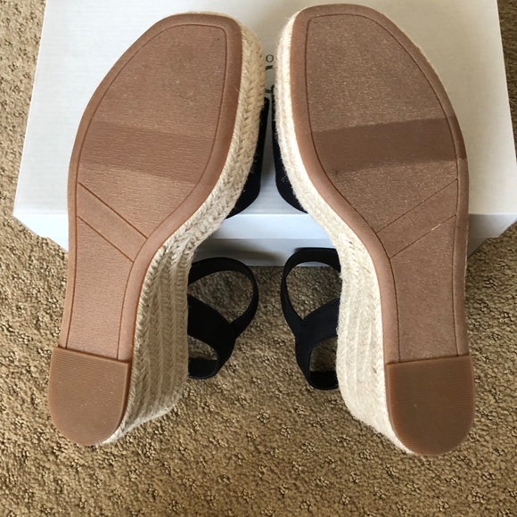 NORDSTROM RACK Charlene Espadrille Platform Wedge Sandal, Black, size 8M, NWOT - Picture 4 of 6
